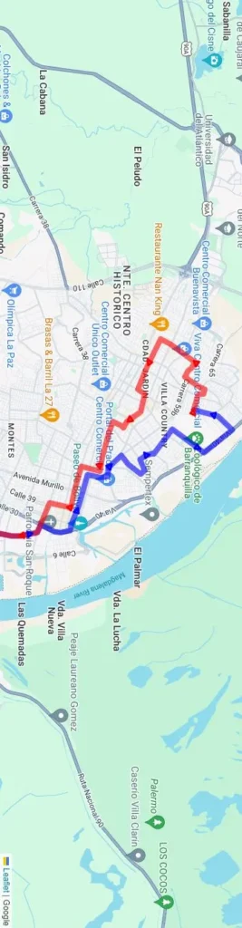 Recorrido Ruta de Bus Sobusa VIVERO PARAÍSO Ruta Sobusa Vivero Paraíso Mapa Vertical